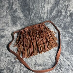Fringe Crossbody Bag in Rich Brown